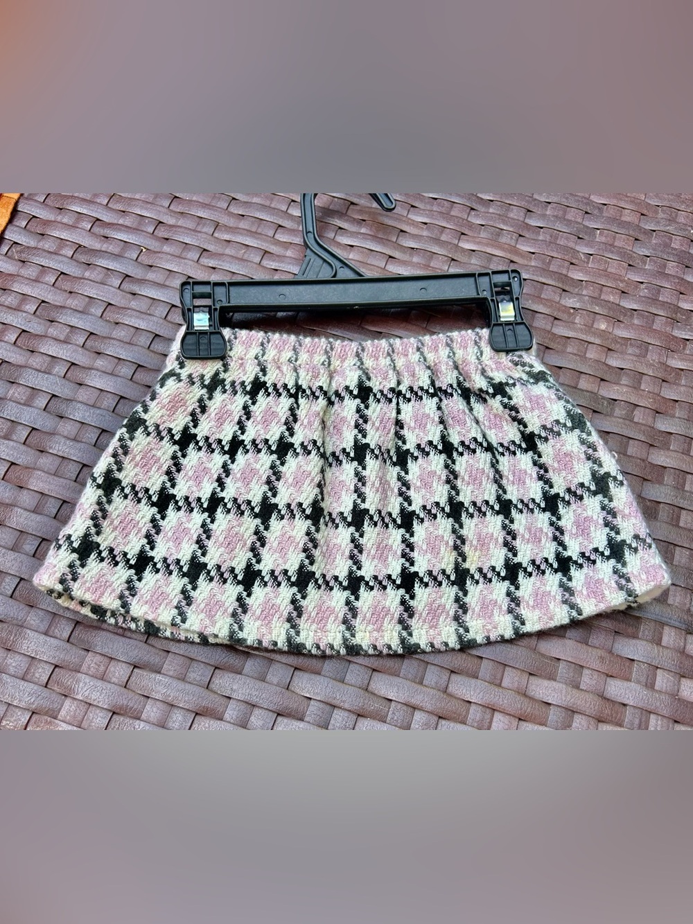 Infant /Baby - Old Navy Pink, White & Black Plaid Tweed Skirt - Picture 2 of 4